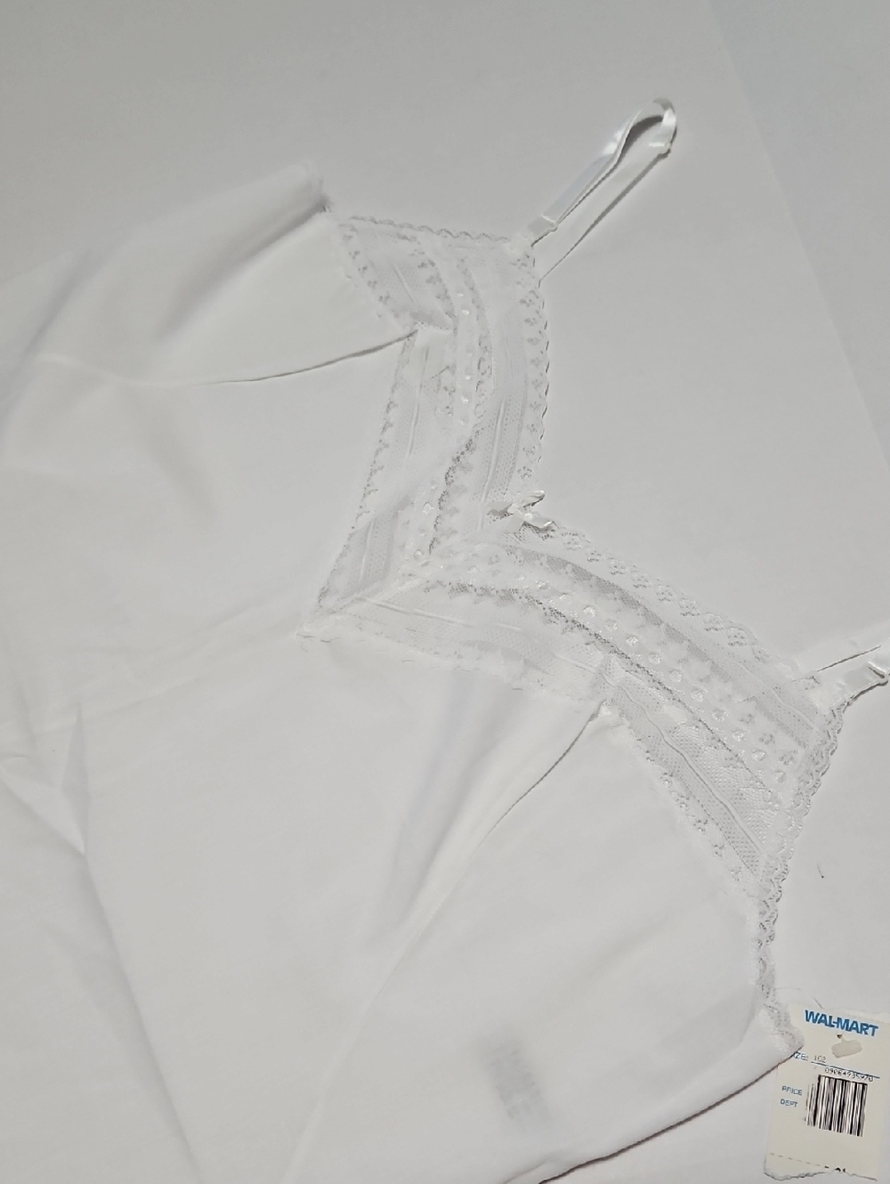 Vassarette Women's Cotton White Lace-Trim Slip Dress Under Garment Size 40